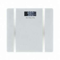Rosberg R51650I, max. 180 kg, ecran LCD, Bluetooth, sticlă securizată, alimentat cu baterii, alb, cântar inteligent cu calcularea indicelui de masă corporală (BMI) (55R51650IW) Cantar baie