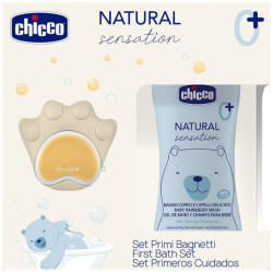 Chicco Ajándék kozmetikai készlet Natural Sensation + szilikon mosószivacs tappancs