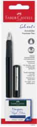 Faber-Castell Stilou scolar FABER-CASTELL+ set 6 rezerve, negru (FC149809)