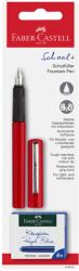 Faber-Castell Stilou scolar FABER-CASTELL+ set 6 rezerve, rosu (FC149812)