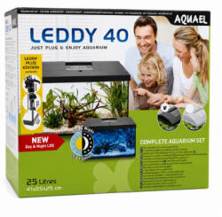 AQUAEL Leddy Plus 40 Day& Night black - akvárium szett (fekete) 25liter (41x25x25 cm) (124530)