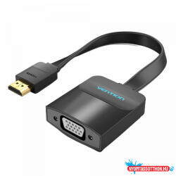 Vention HDMI (lapos) -> VGA, 0, 15m, fekete, konverter (74345) - nyomtassotthon