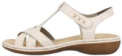 RIEKER Sandale dama, Rieker, 65919-60-Bej, casual, piele naturala, cu talpa joasa, bej (Marime: 39)