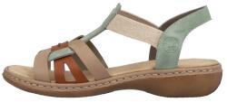 RIEKER Sandale dama, Rieker, 65918-52-Verde, casual, piele ecologica, cu talpa joasa, verde (Marime: 37)