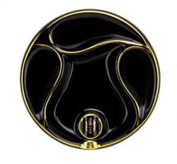 Lubinski Cigar Lubinski porcelán pipa- és szivar hamutál 3 pipa és 1 szivar részére - fekete, arany színű díszítéssel (YJA-20027-BK)