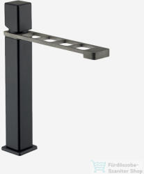Webert ONE-X magasított mosdócsaptelep up&down leeresztővel, fekete/inox OX830401.441 (OX830401441)