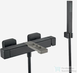 Webert ONE-X kádcsaptelep zuhanyszettel, fekete/inox színben OX850101.441 (OX850101441)