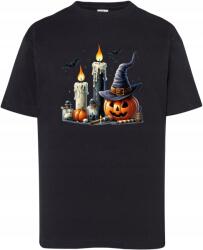 JHK Póló Halloween Tök Gyertya Denevér Jelmez 122/128 5-6 év