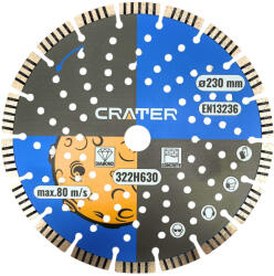 CRATER Gyémánt Vágótárcsa 230 mm Turbo 2, 6 mm (322H630)