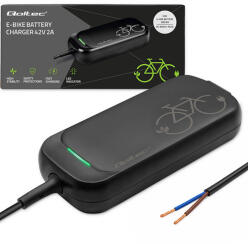 Qoltec Gyors Töltő e-bike-hoz 36V | 42V | 2A | nyitott kábel csatlakozó nélkül | vízálló + tápkábel (51015)