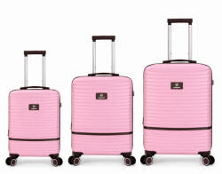 Benzi 5886 pink 3 részes bőrönd szett