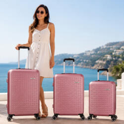 Benzi 5908 rosegold 3 részes bőrönd szett