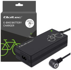 Qoltec Gyors Töltő Elektromos Kerékpárhoz 36V | 42V | 2A | Mi4 Mágneses TIP + Tápkábel (52614)
