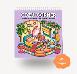 OBRO Carte de Colorat cu Pagini Groase 21x21 cm - Editia Cozy Comfy Corner, Desene Relaxante pentru Adulti si Copii (OBROCOCO4) Carte de colorat