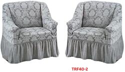 DELFIN Huse Elastice Pt Fotolii Set Cu 2 Buc. , Jacquard, Cu Volan, Cod TRF40-2