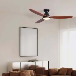 Nova Luce Lustra LED cu Ventilator si telecomanda NELLY D-132cm negru/ lemn inchis (NVL-9952383)