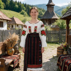 Ie traditionala Costum popular format din catrinta , brau si ie Ramona 2