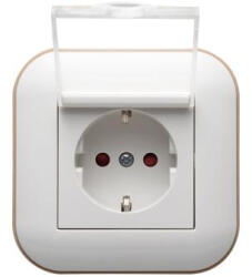 OVIVO Priza Schuko cu capac 16A, alb kraft, Ovivo Loft (EL0057134)