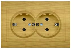 Elbi Priza dubla Schuko cu contact de protectie 16A Zena, artar (EL0013576)