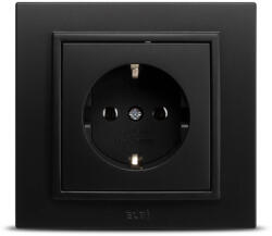 Elbi Priza Schuko cu impamantare 16A, negru mat, Zena (EL0070983)