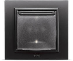 Elbi Priza Schuko cu capac, 16A, IP20, incastrata, Zena, negru mat (EL0070987)
