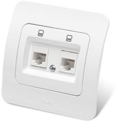 Elbi Priza date dubla 2xRJ45 Cat6e UTP, alba, Jazz (EL0072837)