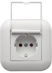OVIVO Priza Schuko cu capac si protectie copii, 16A, alba, Loft, 404-010301-243 (EL0057113)
