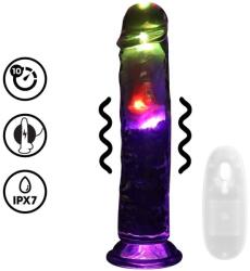 RealRock by Shots LED Vibrating Straight Cock - 8 / 20 cm - Transparent Vibrator