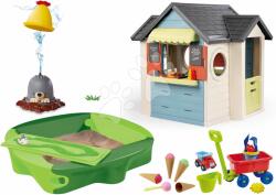 Smoby Set căsuță cu restaurant și magazin cu nisipar Chef House Life Smoby extensibilă cu joc de apă Cârtiță și cărucior cu înghețată (sm810407-15) Casuta pentru copii