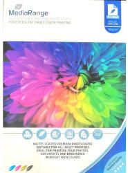 MediaRange Hartie foto pentru imprimante cu jet de cerneala MediaRange MRINK116, A4, Mata, 105g, 100 bucati (MRINK116)