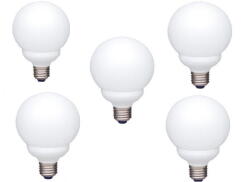 Panasonic Bec economic Panasonic EFG13E282V-5, soclu E27, putere 13W, forma sferic, lumina alb calda, alimentare 220 - 240 V, pachet 5 becuri (EFG13E282V-5)