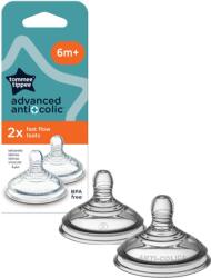 Tommee Tippee Advanced Anti-Colic tetină pentru biberon Fast Flow 6-12m 2 buc