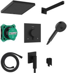 Hansgrohe Pulsify E - Set de duș cu termostat încastrat, cu corp, 26x26 cm, EcoSmart, negru mat 24625670 (24625670)