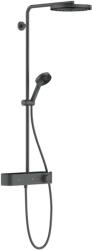 Hansgrohe Pulsify S - Set duș cu termostat, diametru 26 cm, 3 jeturi, EcoSmart, crom negru periat 24221340 (24221340)