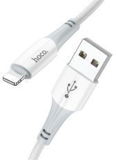 hoco. X70 adatkábel (USB - lightning, 2.4A, gyorstöltő, törésgátló, 100cm) FEHÉR (122177)