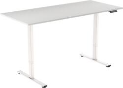 Alza Table ET2 Core fehér + 140 × 80 cm-es laminált fehér tölgyfa asztallap (BUN)