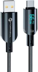 Forcell Кабел Forcell - F-Energy C272, USB-A/Type-C, 1.2 m, 66W, черен (5903396395239)