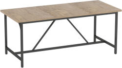 HomCom Masă dreptunghiulară de dining pentru 6-8 persoane masă de bucătărie stil industrial 180 x 80 x 75, 5 cm efect lemn natural | Aosom Romania (83A-326V00ND)