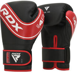 RDX Mănuși Box Copii RDX ROBO Piele Maya Hide Shell Shock GEL - Rosu/Negru, 6oz (JBG-4R-6oz)