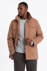 OMBRE OMBRE, Könnyű kabát több zsebbel, tevebarna, XL (OM-JALP-0167-BROWN-XL)