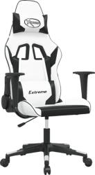 vidaXL Gaming szék, vidaXL, Műbőr, Fekete/Fehér 3143697 (3143697)