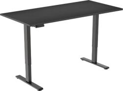 Alza Table ET2 Essential fekete + 120 × 80 cm-es fekete laminált asztallap (BUN)