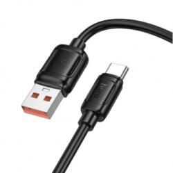 hoco. X115 töltőkábel, adatkábel, fekete (100W, 5A, USB-A to USB-C, 1m)