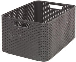 Keter Style L Tárolódoboz - 43, 6x32, 6x23cm, Sötétszürke, Rattanszerű (3253923616019)