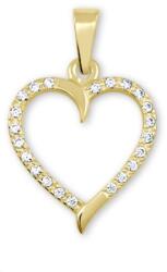Soliter Brilio Pandantiv de aur inima cu cristale clare 249 001 00462