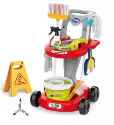 Man Yuk Toys Takarító kocsi játékszett - piros, 20 db-os