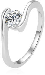 Beneto Inel elegant din argint cu zircon transparent AGG367 60 mm