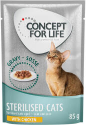Concept for Life 85g Concept for Life Sterilised Cats csirke nedvestáp szószban ivartalanított macskáknak