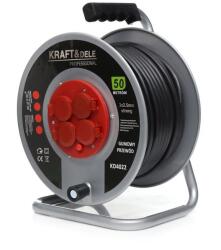 Kraft&Dele Cablu prelungitor 30m pe tambur metalic 3x2, 5mm IP44 cauciucat 16084_1 (KD4021)