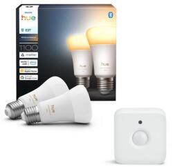 Philips SZETT 2x LED dimmelhető izzó Philips Hue WHITE AMBIANCE E27/8, 1W/230V+ mozgásérzékelő P7024+P2374 (P7024A)